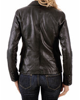 Women Genuine Leather Blazer Coat WB 14